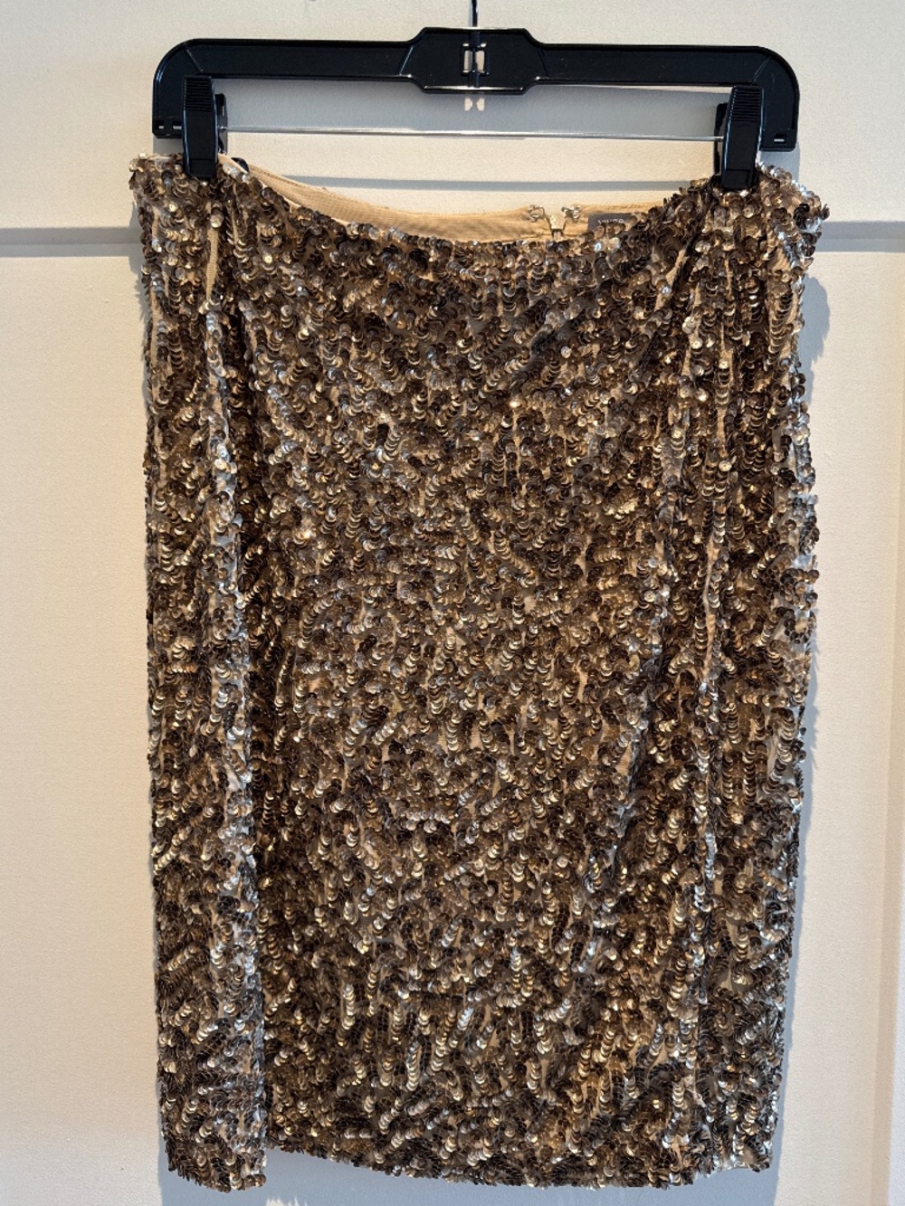 Vince Gold Sequin Pencil Skirt